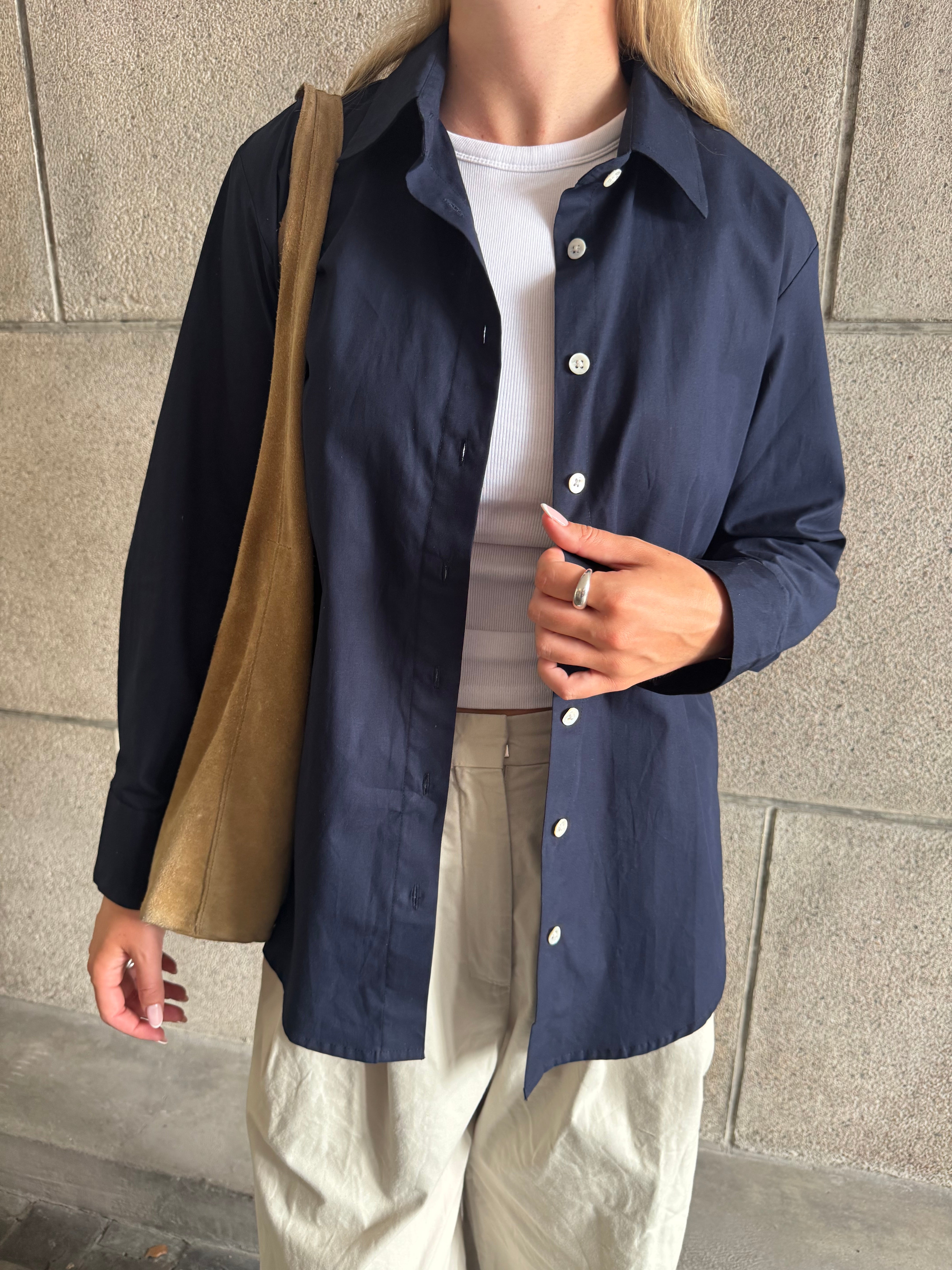 ALVA LONG SLEEVE SHIRT - NAVY