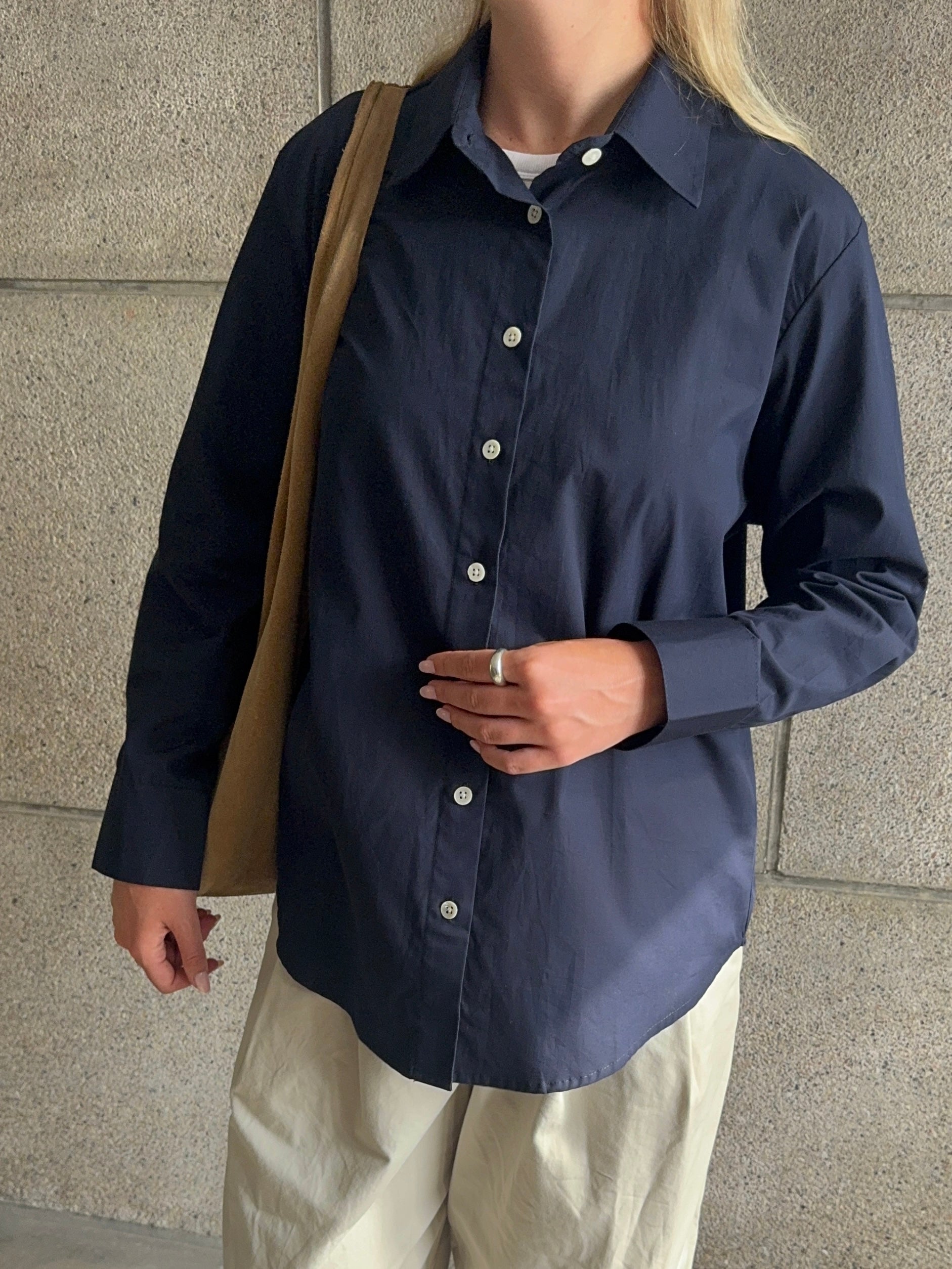 ALVA LONG SLEEVE SHIRT - NAVY
