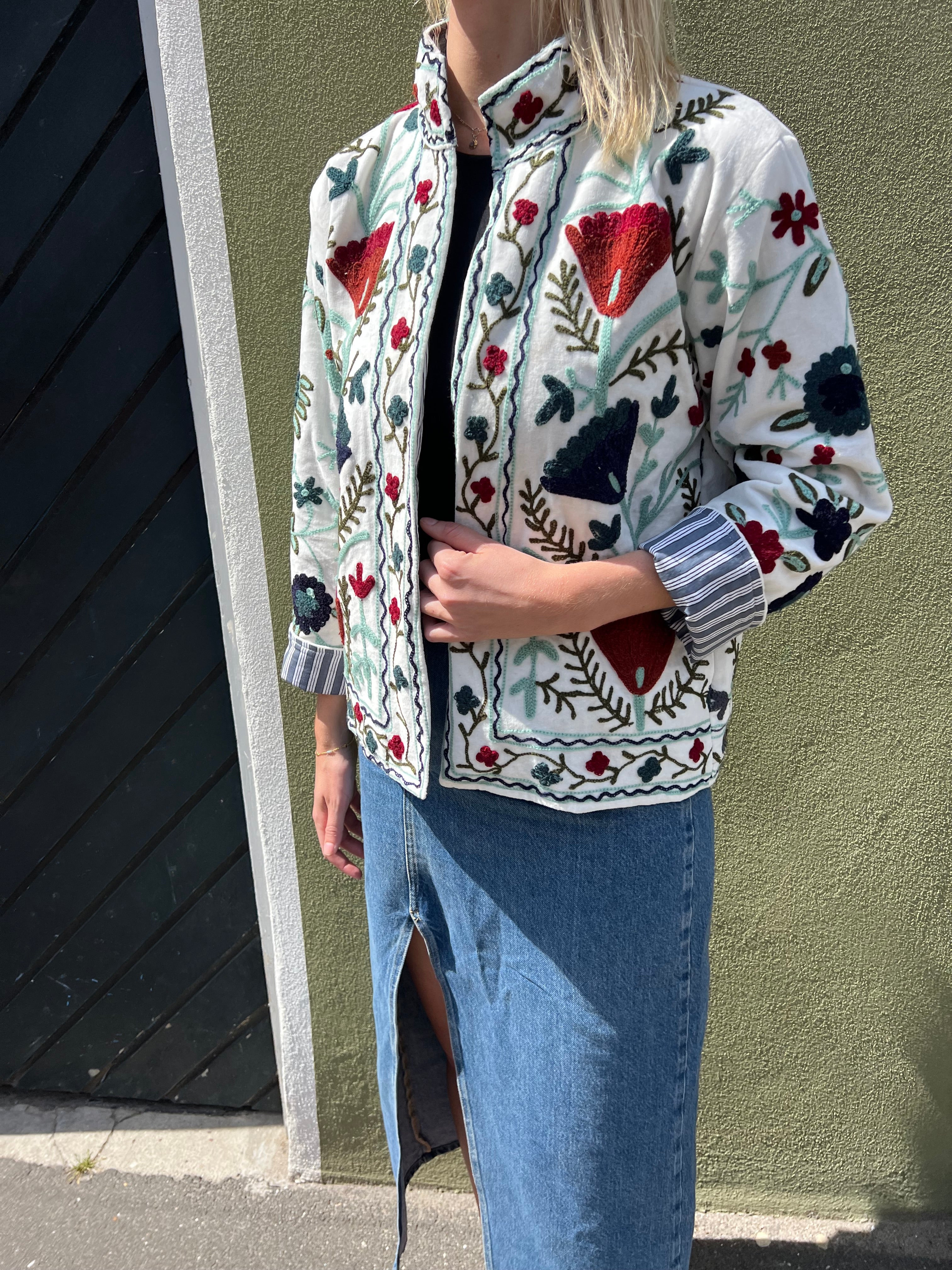 AGATE - VELOUR JAKKE - HVID