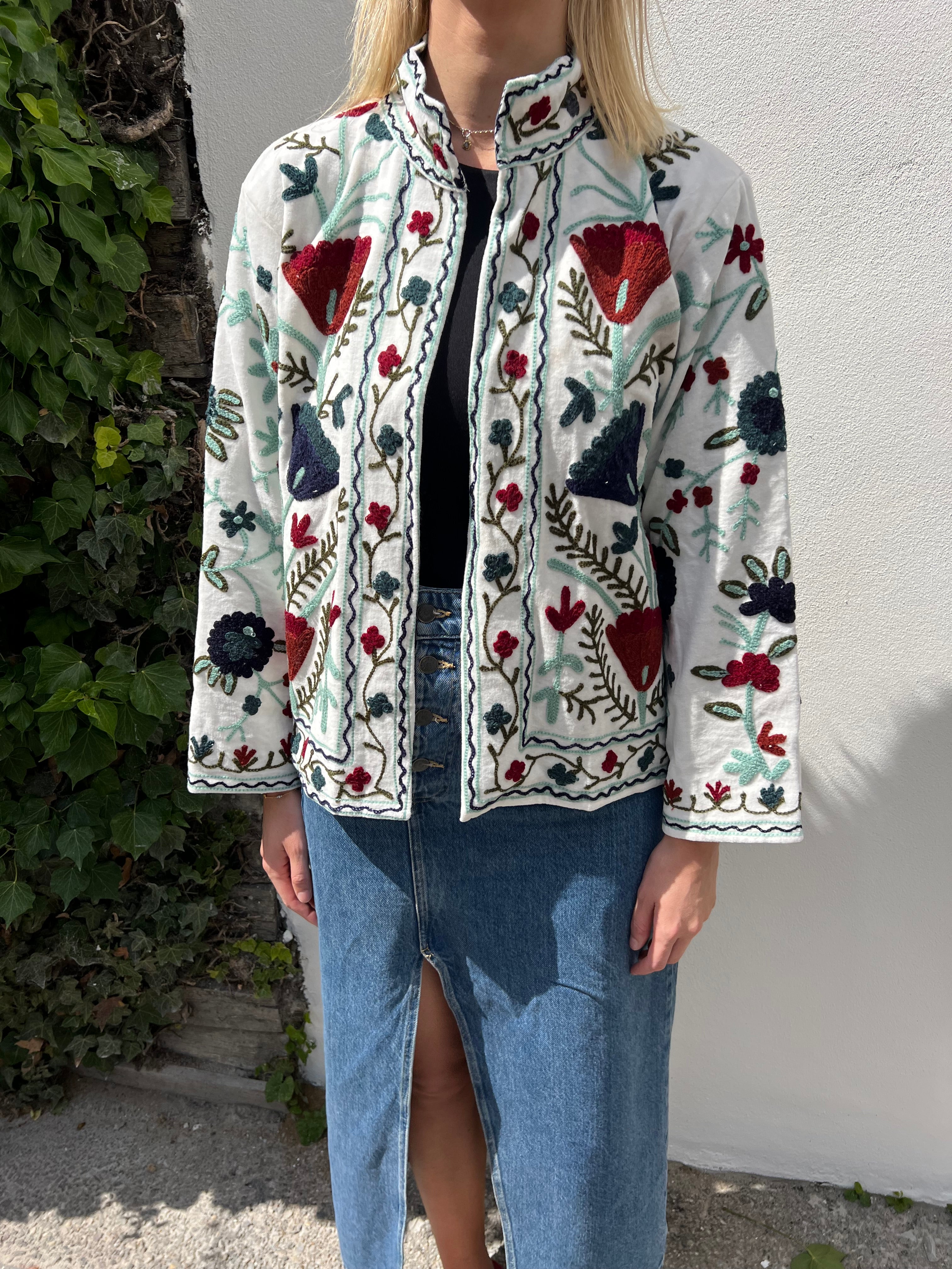 AGATE - VELOUR JAKKE - HVID
